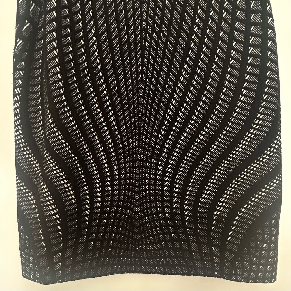 Diane Von Furstenberg Black and White Geometric Pencil Skirt - Picture 3 of 12